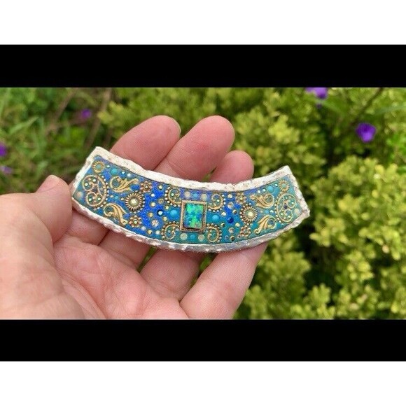 Orit Schatzman Signed Sterling Silver 925 Designer Breastplate Pendant Israel - Picture 4 of 7